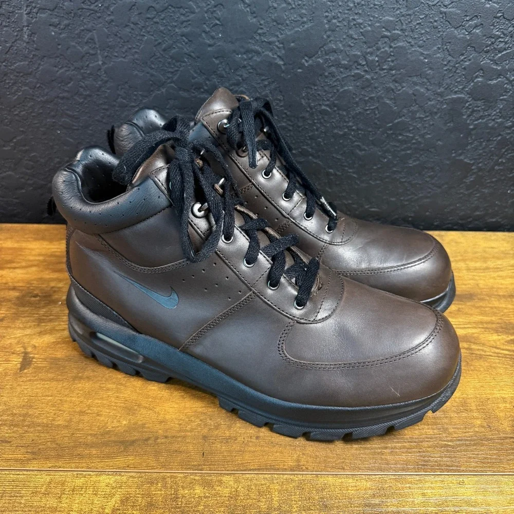 Nike ACG Air Max Goadome 365970-221 Brown Leather Hiking Boots Mens 11.5